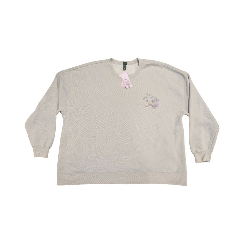 ⭐C7 Wild Fable Monte Carlo Gray Crewneck Graphic Women's Sweatshirt Size XXL New